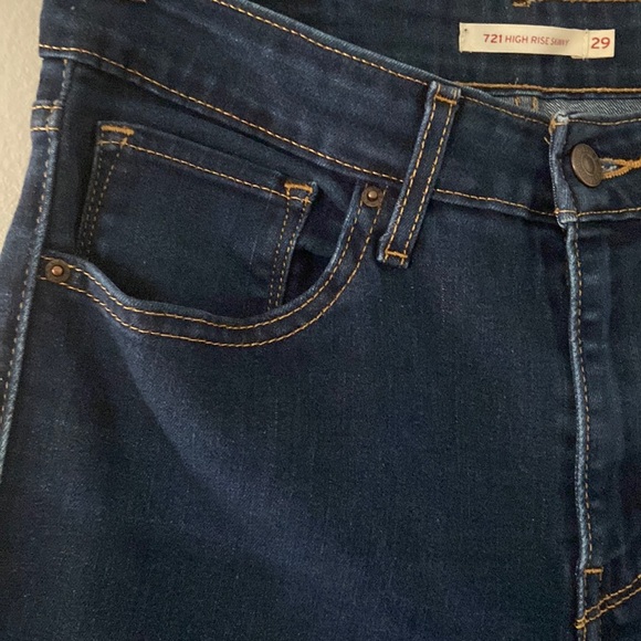 Levi’s 721 High Rise Skinny Jeans Women Size 29 Tall - Picture 3 of 8